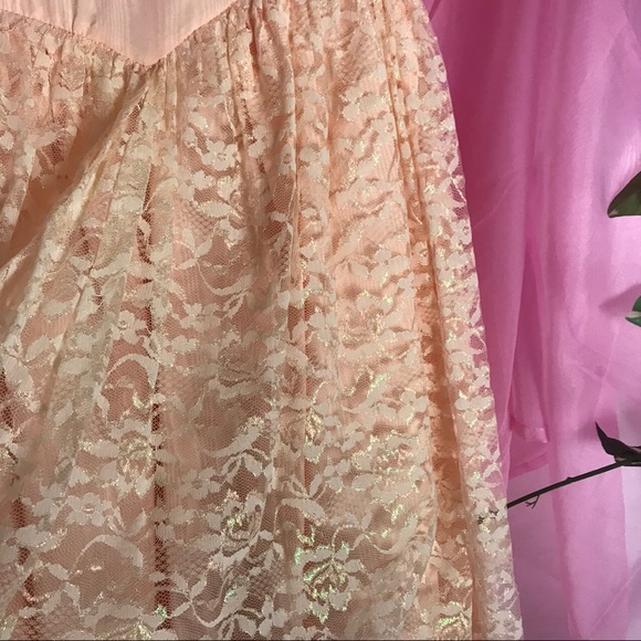 Vintage 80s peach dress - Picture 2 of 3